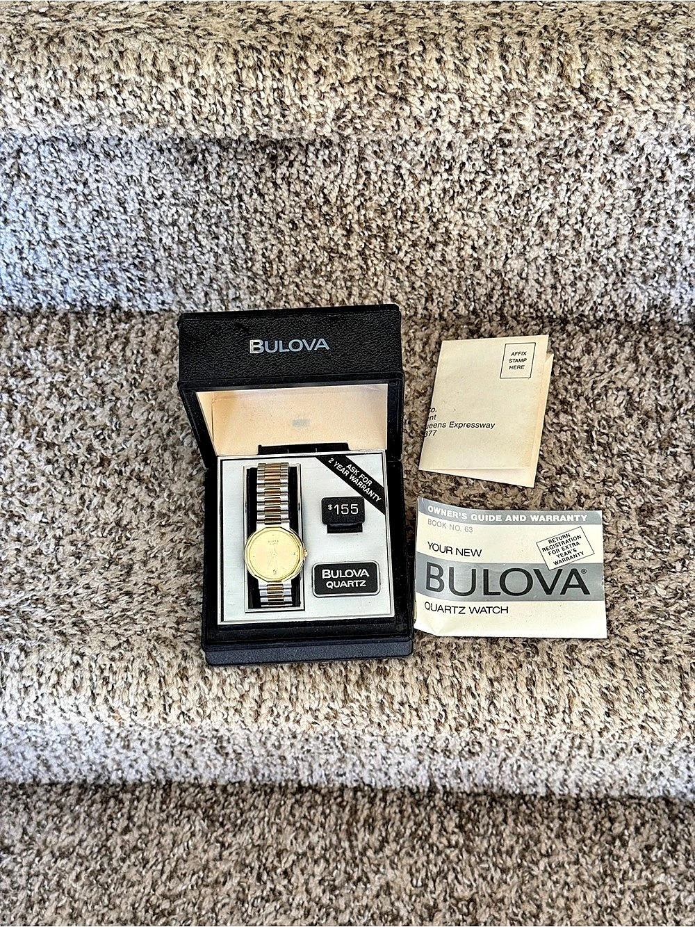 Bulova vintage men’s new old stock Quartz Two-Tone Watch in Gold & Silver